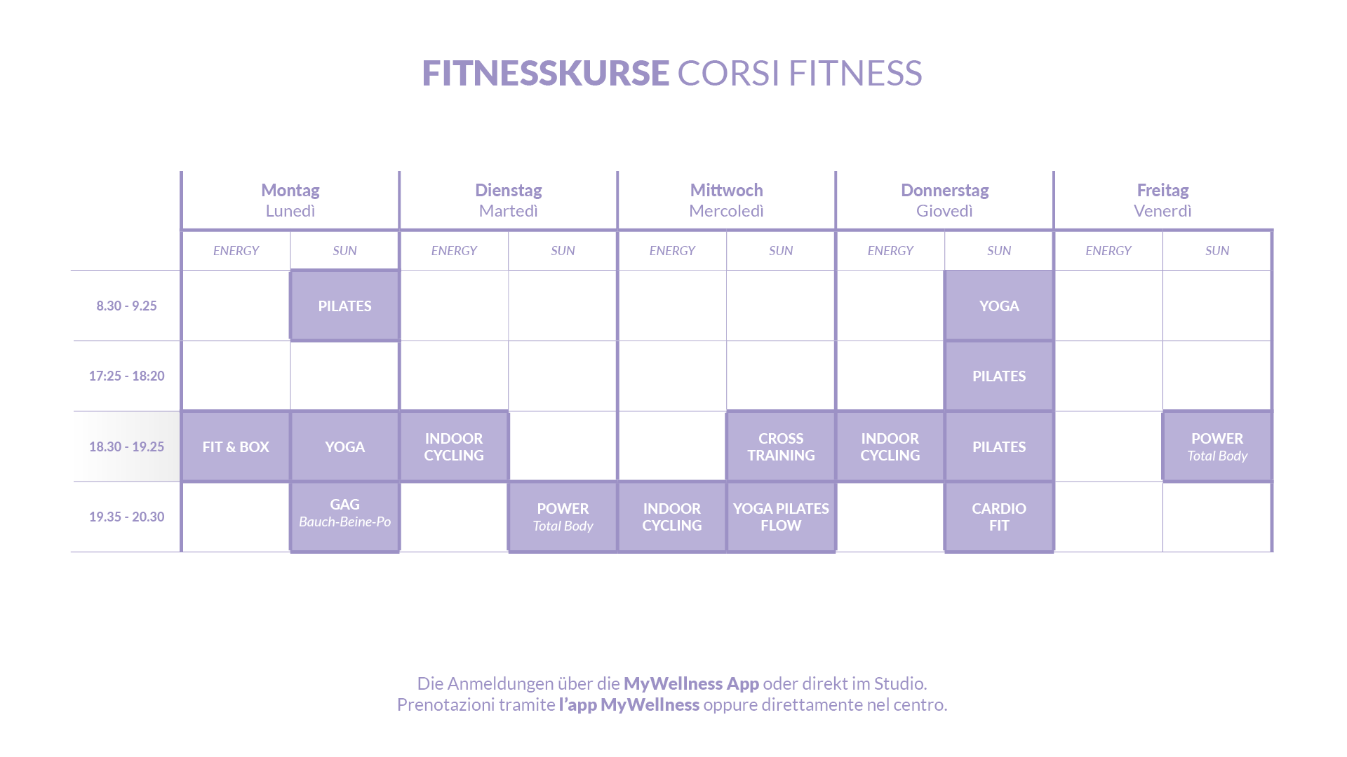 Fitness Kurse Frühjahr 2025